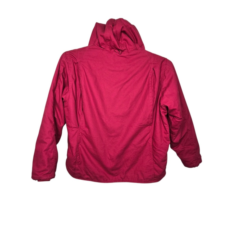 Berne Jacket Womens XL Pink Canvas Duck Work Workwear Sherpa Lined Hooded - Picture 3 of 14